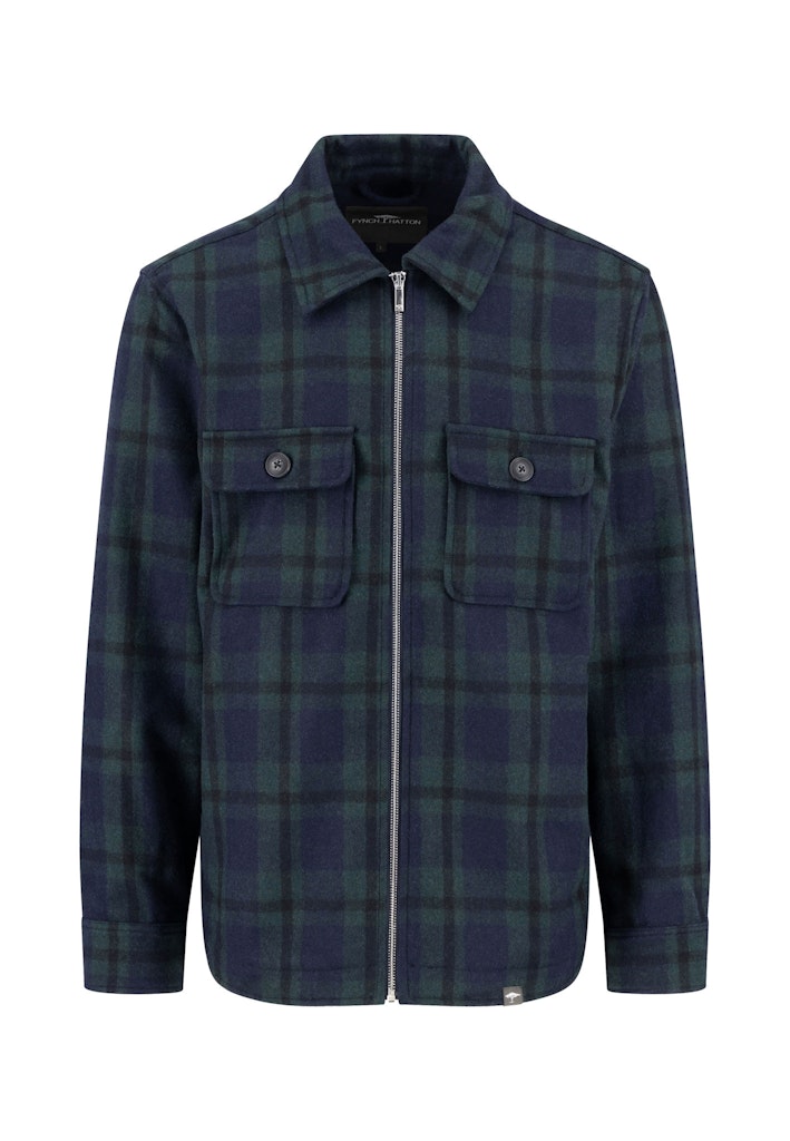 Wool Blend Checked Overshirt