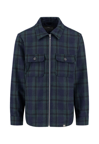 Wool Blend Checked Overshirt