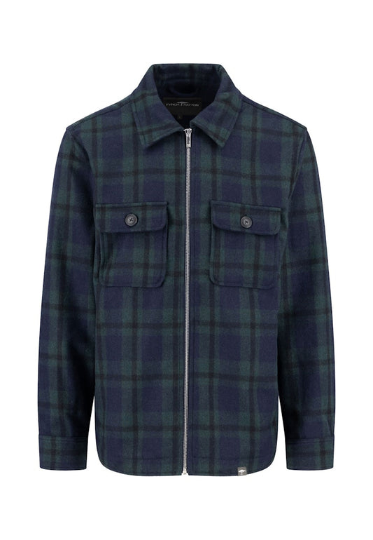 Wool Blend Checked Overshirt