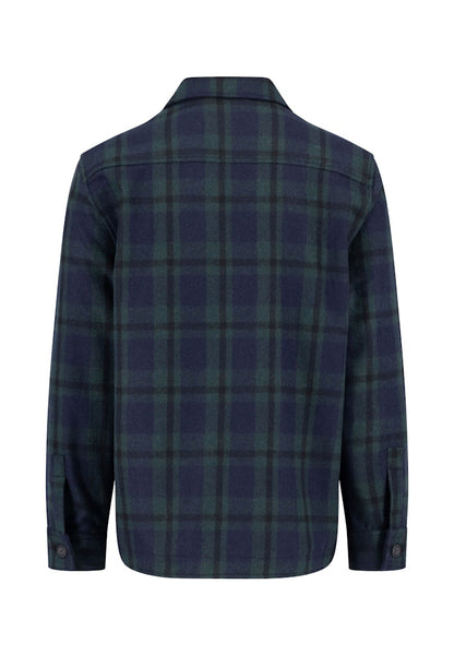 Wool Blend Checked Overshirt