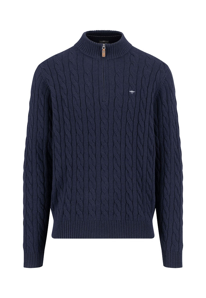 Cotton Knitted Sweatshirt, Navy