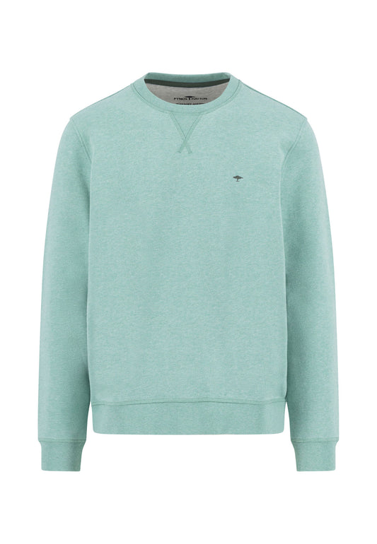 Cotton Round Neck Sweatshirt, Green