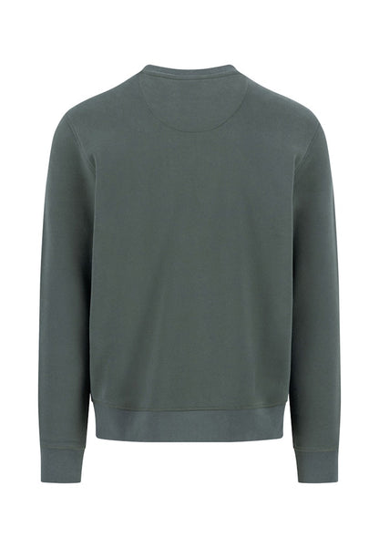 Cotton Round Neck Sweatshirt, Olive