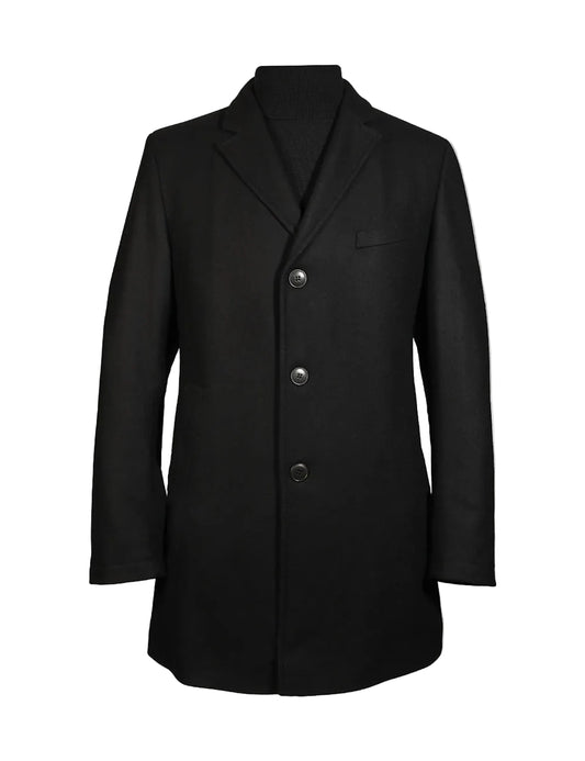 Wool & Cashmere Blend Coat, Black