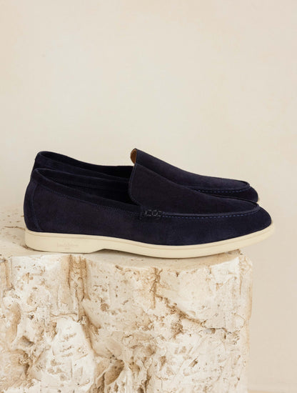 Gassin Suede Leather Loafer, Navy