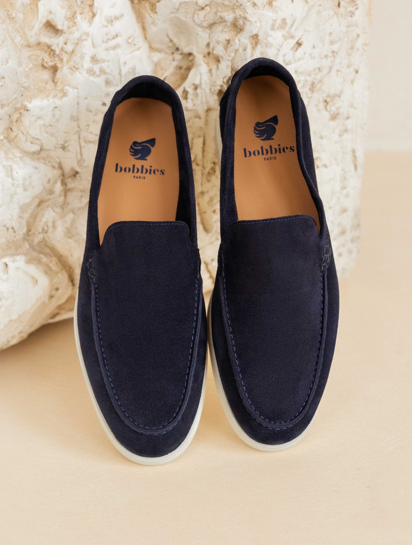 Gassin Suede Leather Loafer, Navy
