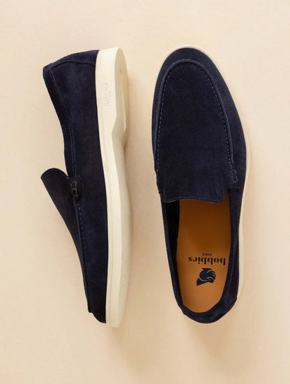 Gassin Suede Leather Loafer, Navy