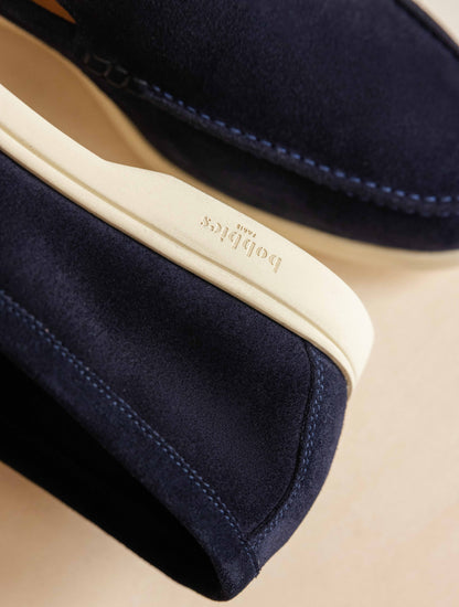 Gassin Suede Leather Loafer, Navy