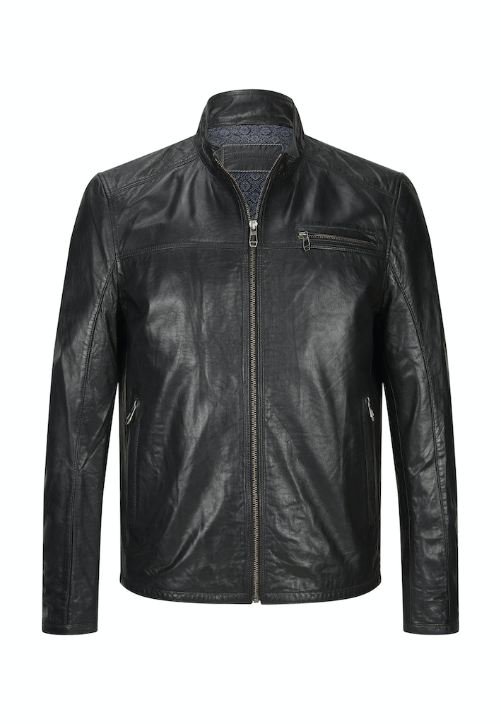 Marco Leather Jacket, Lamb Nappa, Black