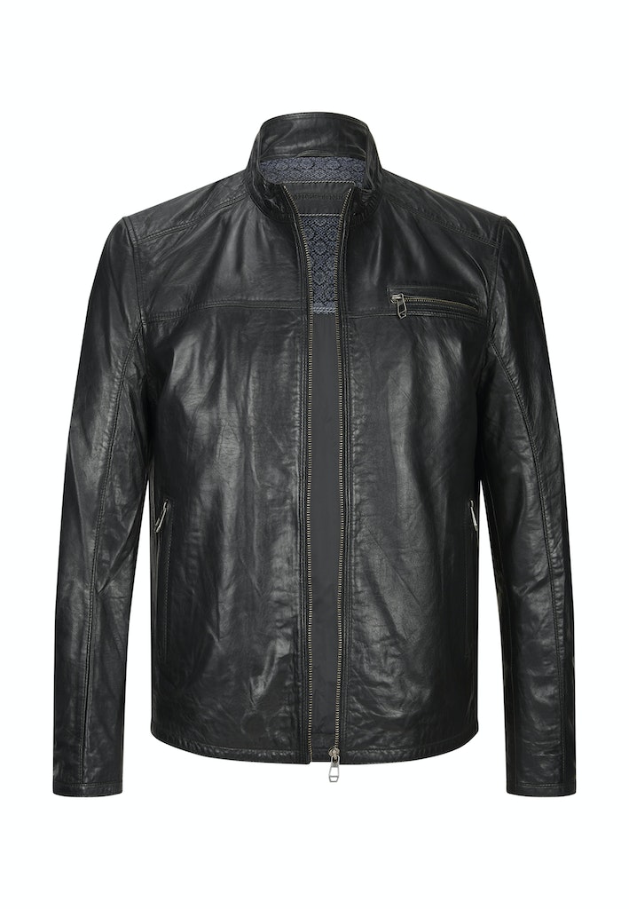 Marco Leather Jacket, Lamb Nappa, Black