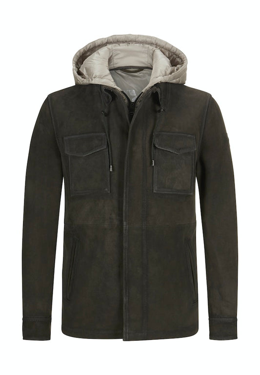 MILESTONE Leather Jacket MS Joker, Suede, Grey-brown