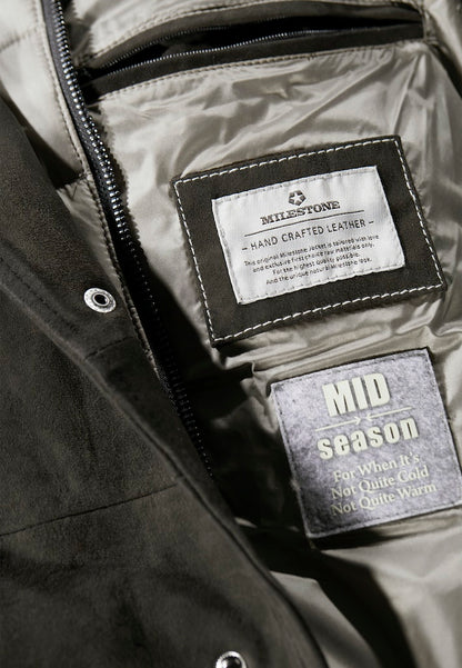 MILESTONE Leather jacket MS Joker, goat suede, Grey-brown