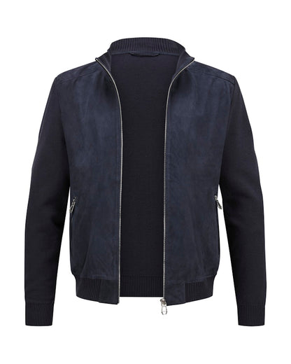 Navy blue jacket on a white background