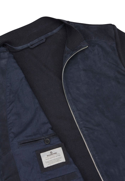 Tristan Goatskin Suede Blouson, Navy