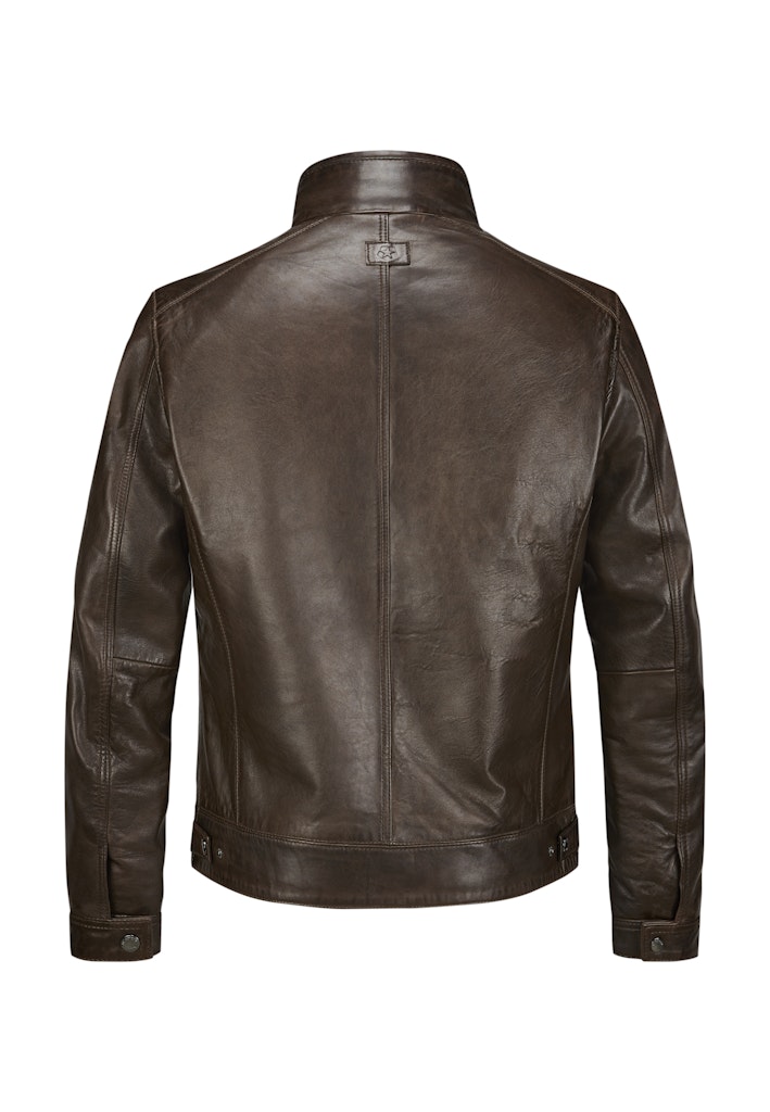 Leather jacket MSBarney, Padded Lamb Nappa, Medium Brown