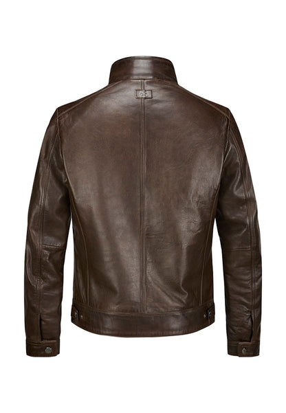 Leather jacket MSBarney, Padded Lamb Nappa, Medium Brown