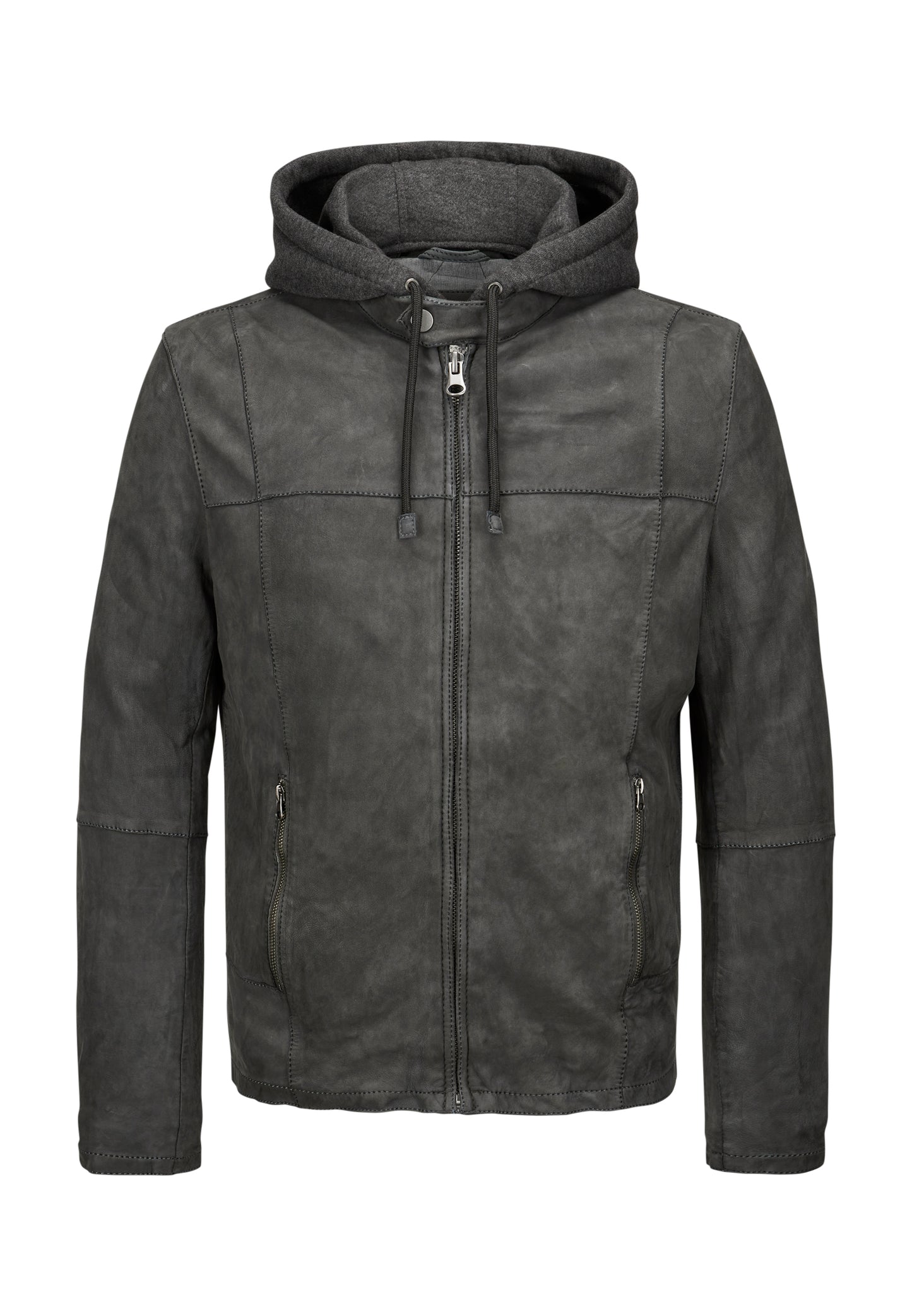 Renaldo Leather Jacket, Sheepskin, Dark Grey
