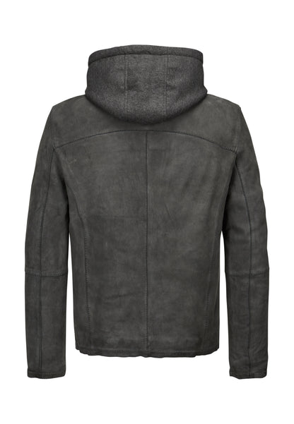 Renaldo Leather Jacket, Sheepskin, Dark Grey