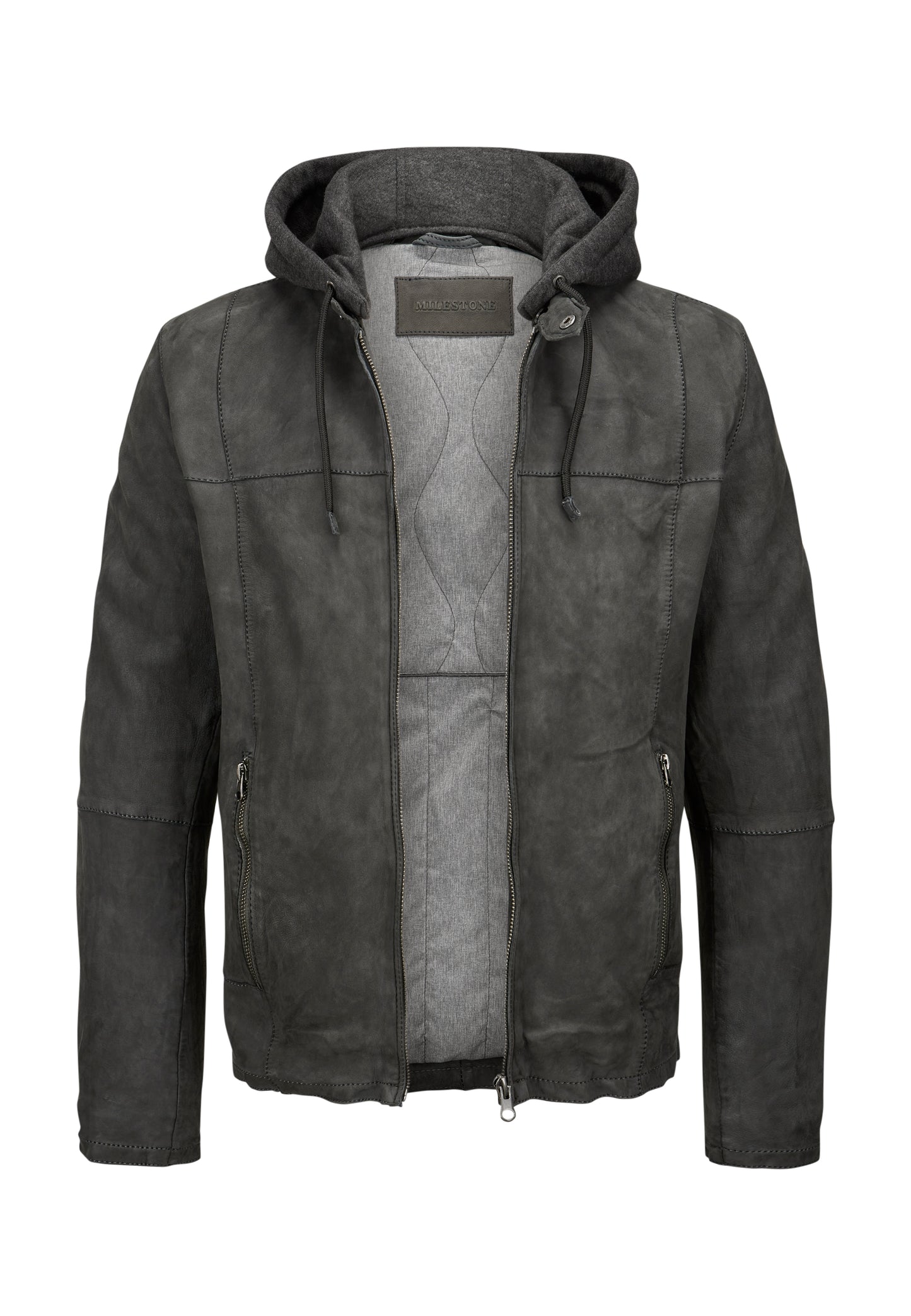 Renaldo Leather Jacket, Sheepskin, Dark Grey