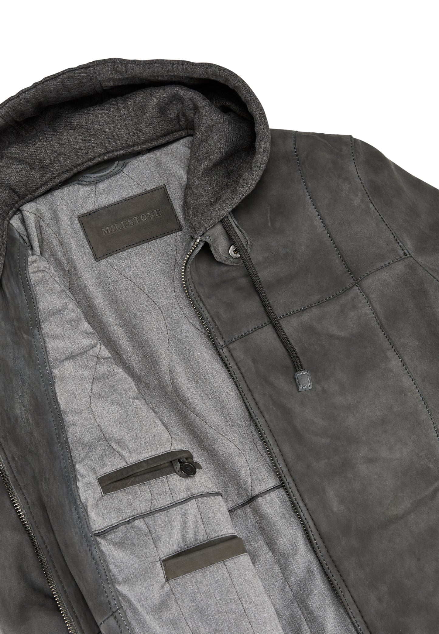 Renaldo Leather Jacket, Sheepskin, Dark Grey