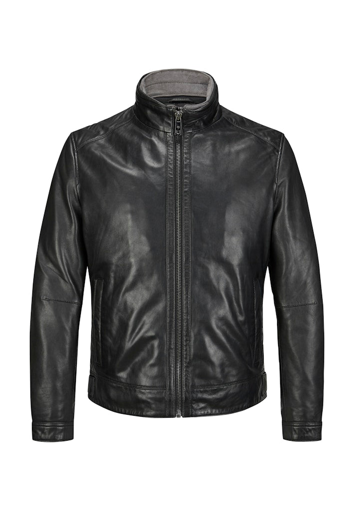 Leather jacket MSBarney, Padded Lamb Nappa, Black