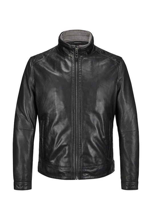 Leather jacket MSBarney, Padded Lamb Nappa, Black