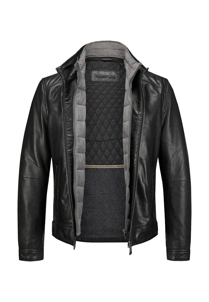 Leather jacket MSBarney, Padded Lamb Nappa, Black