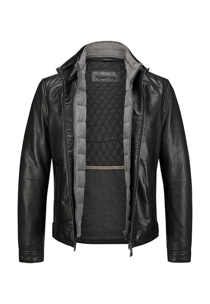 Leather jacket MSBarney, Padded Lamb Nappa, Black