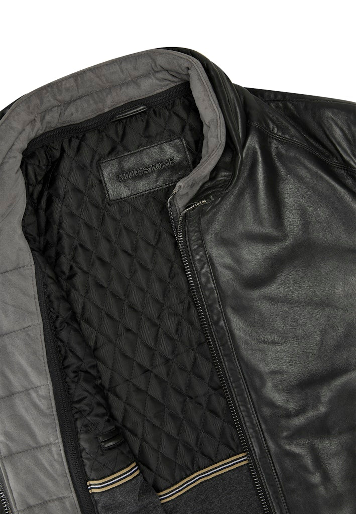 Leather jacket MSBarney, Padded Lamb Nappa, Black