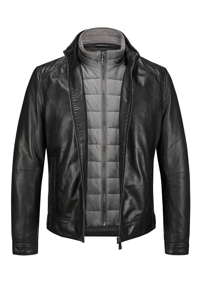 Leather jacket MSBarney, Padded Lamb Nappa, Black