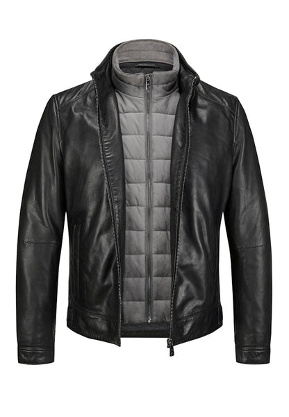 Leather jacket MSBarney, Padded Lamb Nappa, Black