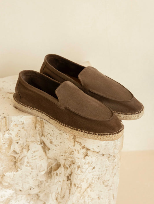 Salvador Suede Loafers, Khaki Brown