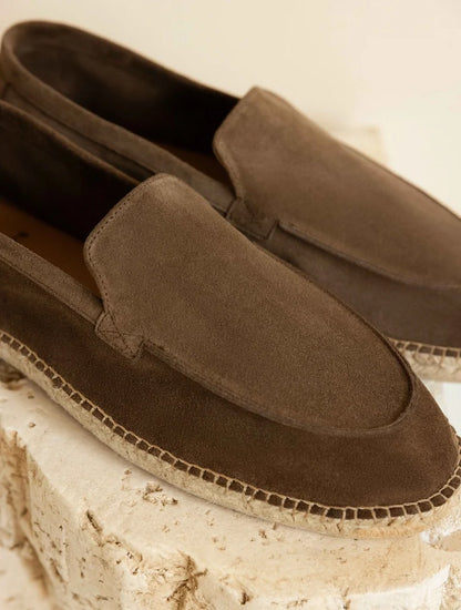 Salvador Suede Loafers, Khaki Brown