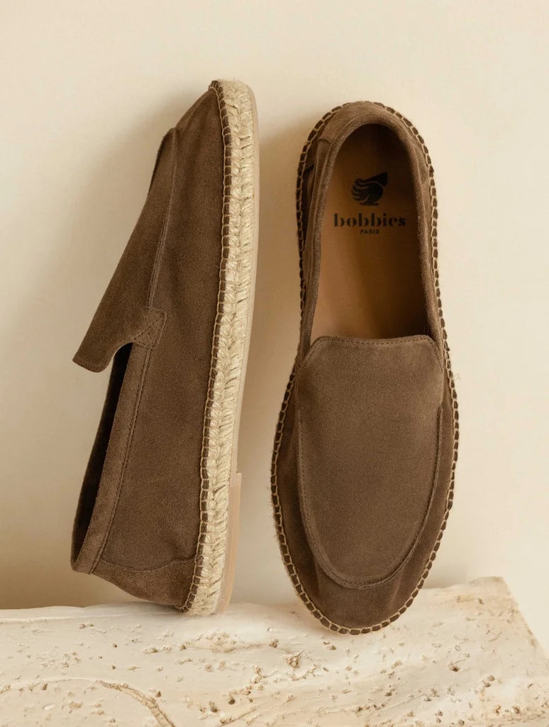 Salvador Suede Loafers, Khaki Brown