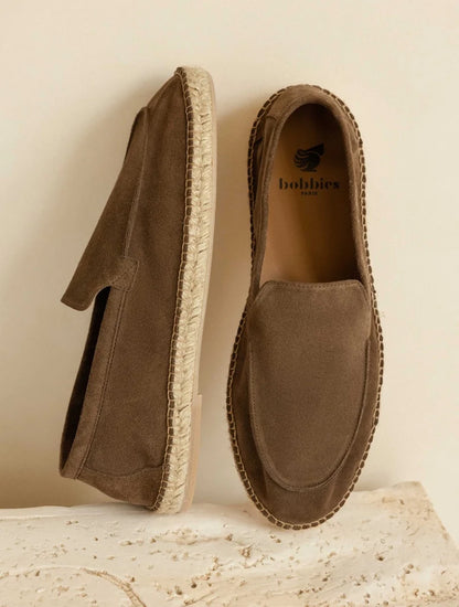 Salvador Suede Loafers, Khaki Brown