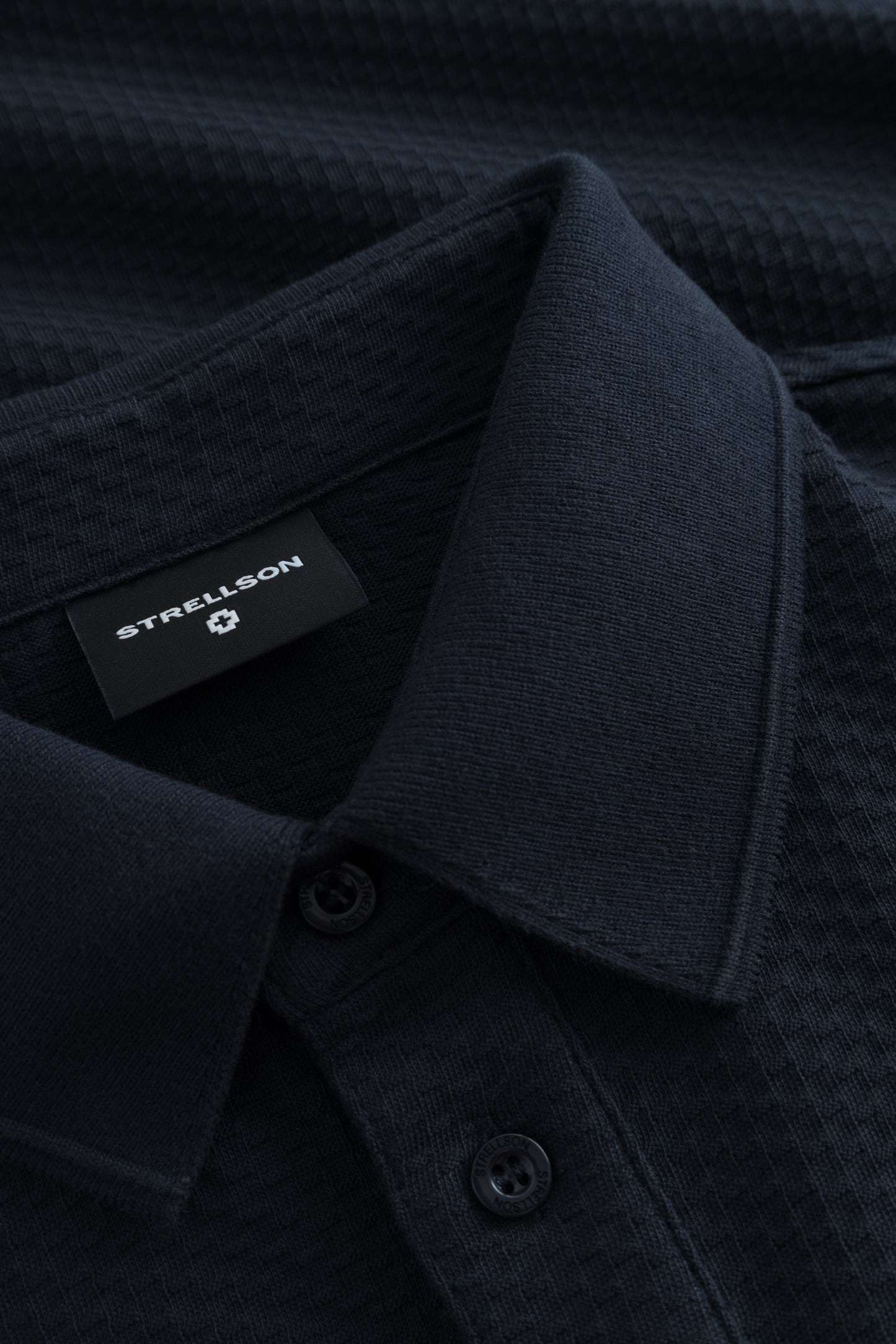 STRELLSON Fisher Cotton Polo Shirt, Structured Navy