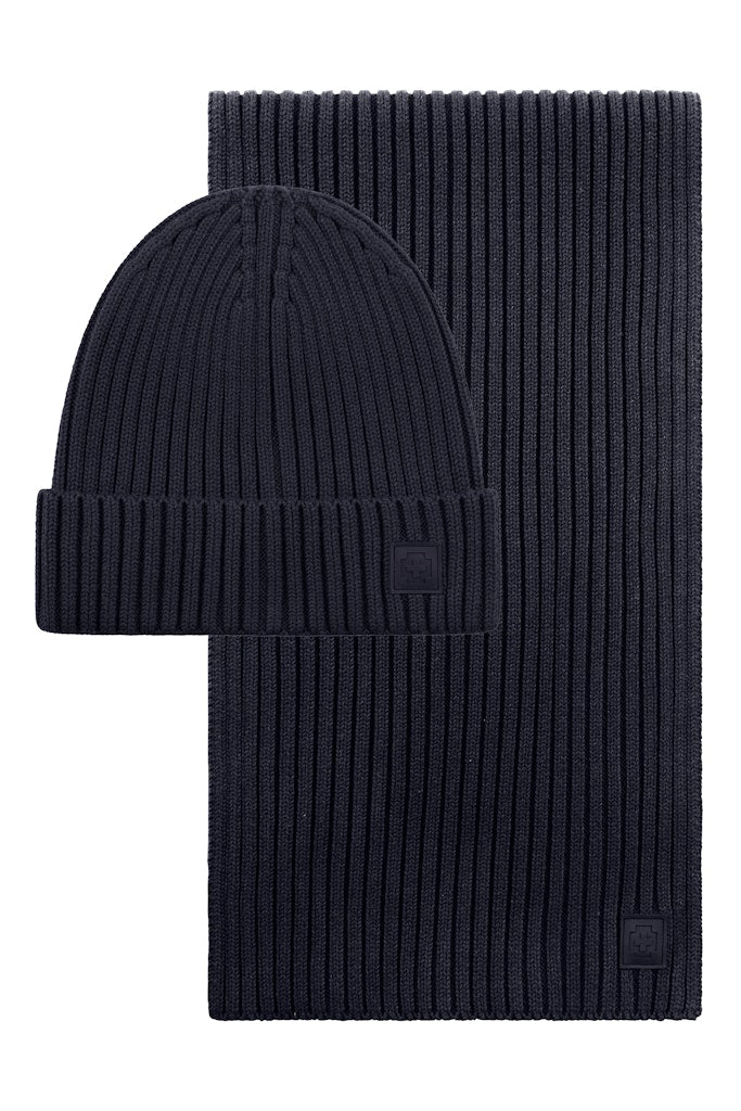 Lumo-BOX Hat and Scarf Set in Navy