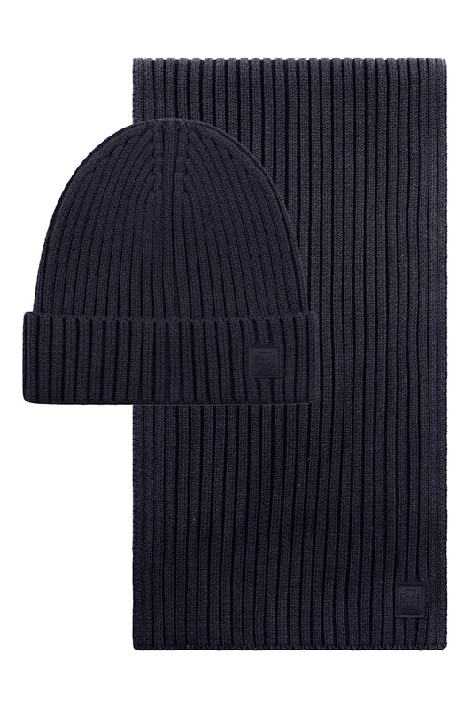 Lumo-BOX Hat and Scarf Set in Navy