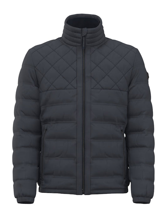 Clason Fused Quilted Jacket in Dark Blue