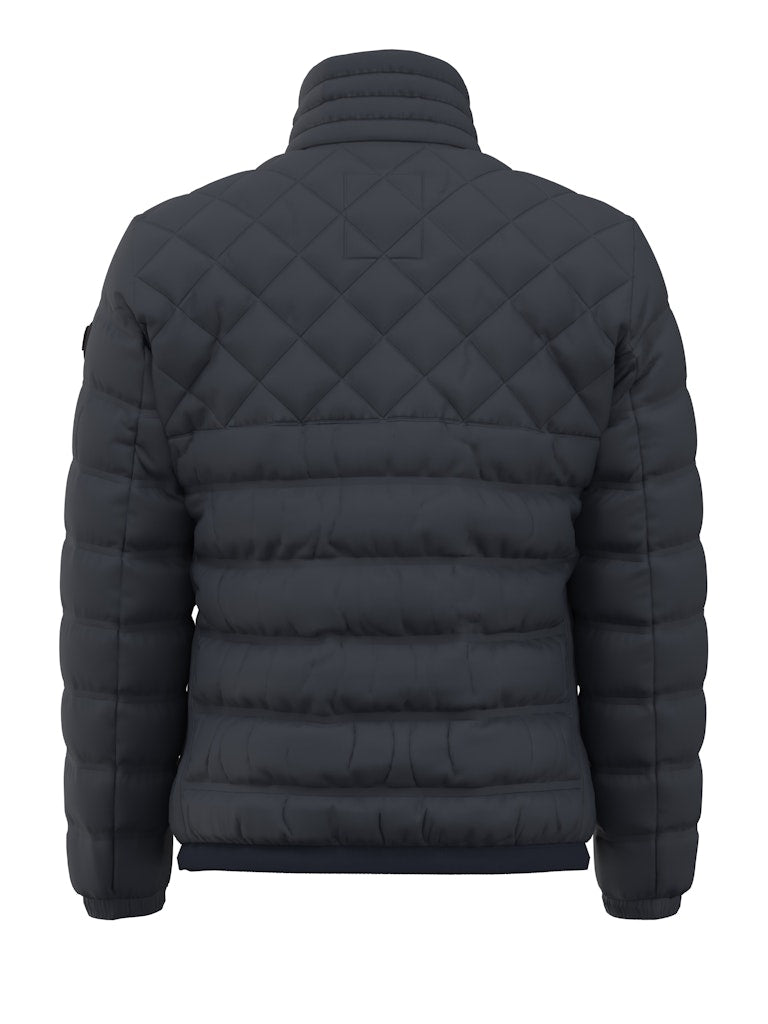 Clason Fused Quilted Jacket in Dark Blue