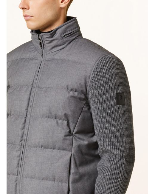 DIGEL Down Jacket DRACO in a Material Mix, Grey
