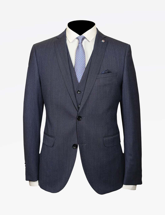 Club of Gents 3-Piece Business Suit-purple blue color