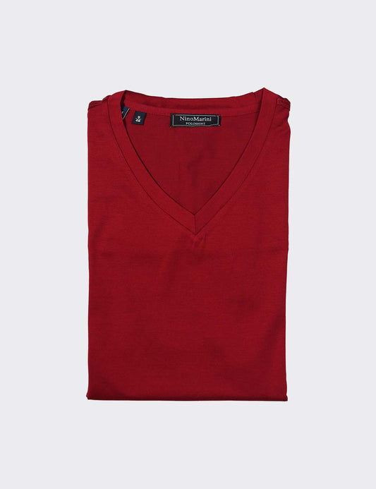Nino Marini Red V-Neck T-Shirt