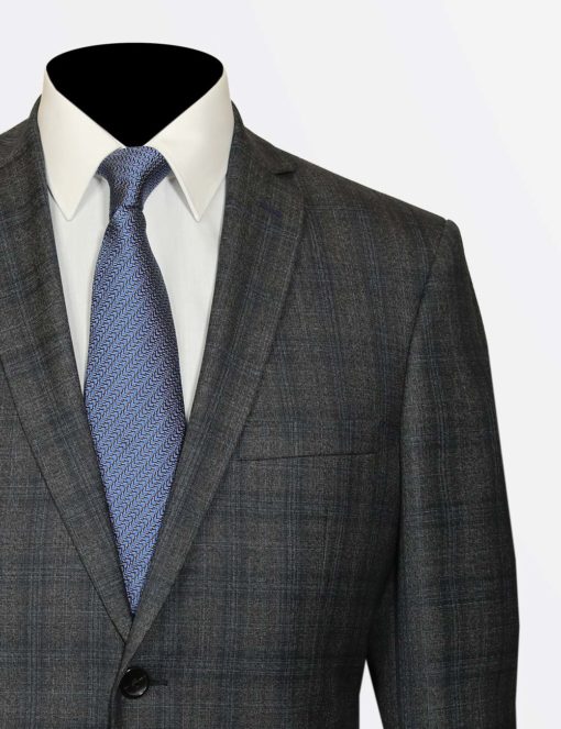 F.LLI CERRUTI DAL 1881 Wool Suit Dark Grey Patterned F.Saarti