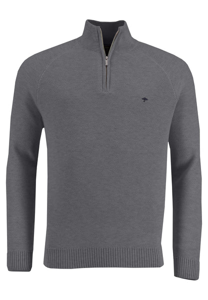 FYNCH-HATTON Textured Knit Jumper, Light Grey