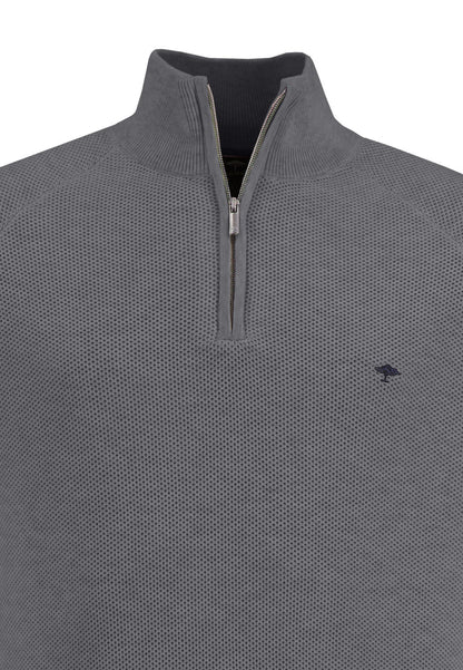 FYNCH-HATTON Textured Knit Jumper, Light Grey