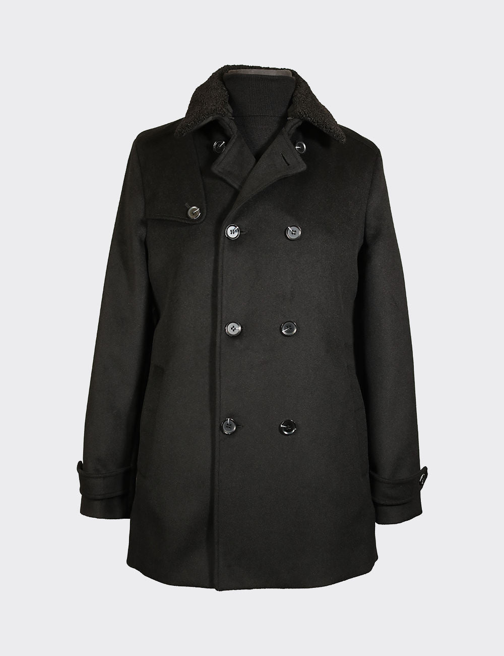 Milestone Double Breasted Black Formal Coat