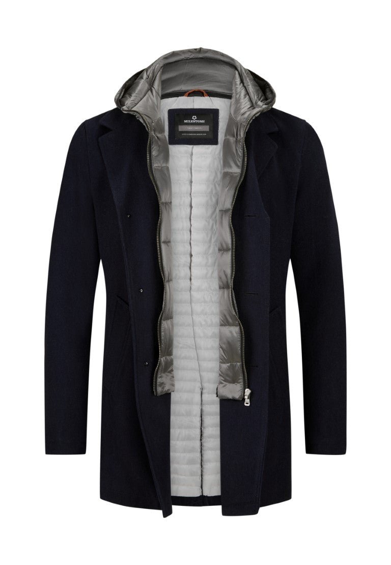 wool coat with detachable hood
