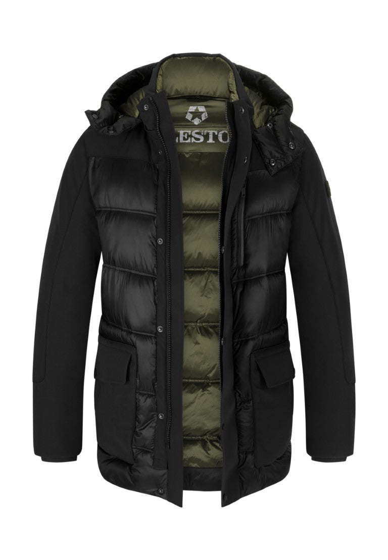 milestone black puffer jacket for men