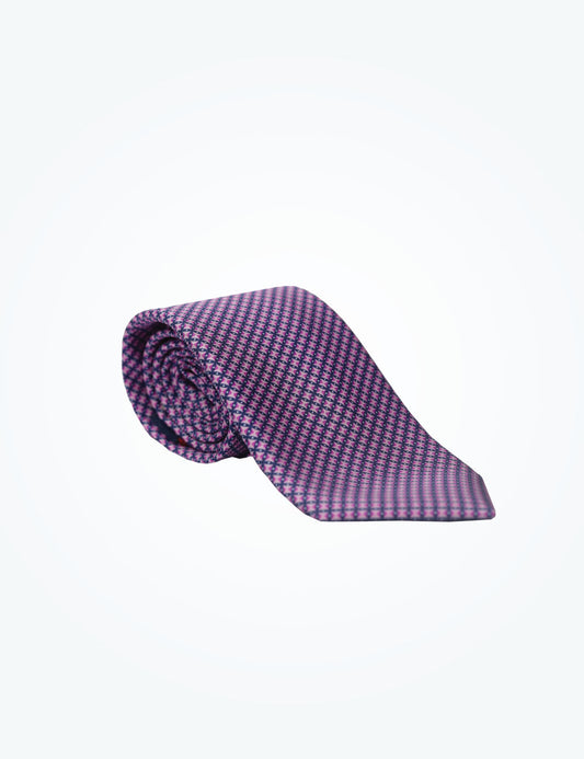 Atelier F and B Pink Patterned Silk Tie